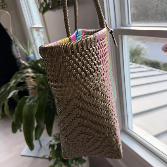 MARIA VICTORIA Large Woven Multi-Color Beach Shopping Tote Bag - Picture 9 of 9